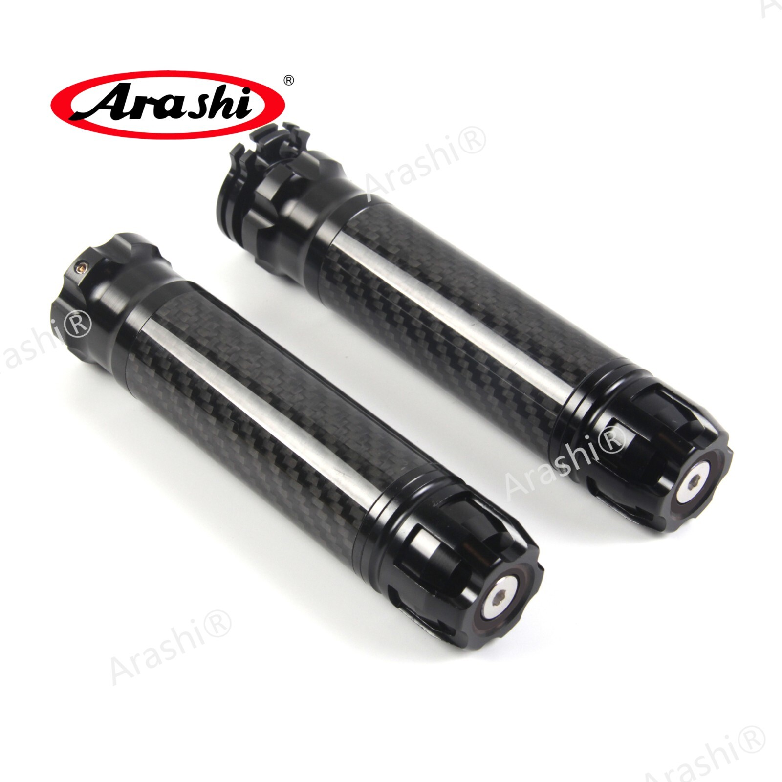 Universal 22mm Carbon Fiber Handlebar Grips for Suzuki GSXR600 GSXR1000 Hayabusa