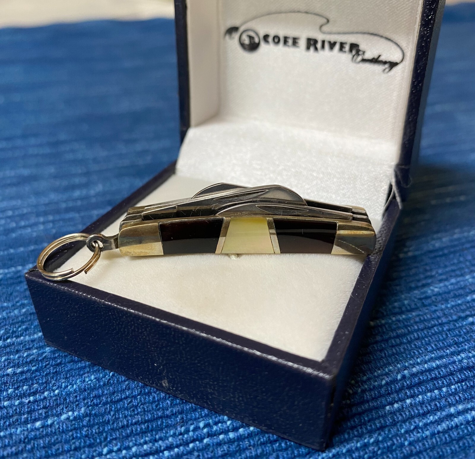 Ocoee River Cutlery Pearl Small 3 Blade Keychain Folding Knife NIB 988A
