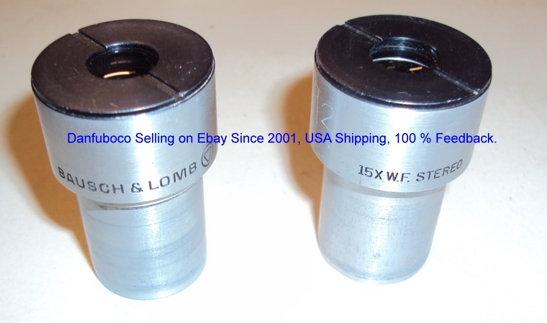 Bausch & Lomb , 15X W.F. Stereo Microscope Lens Used a set pair of 2 you get #7