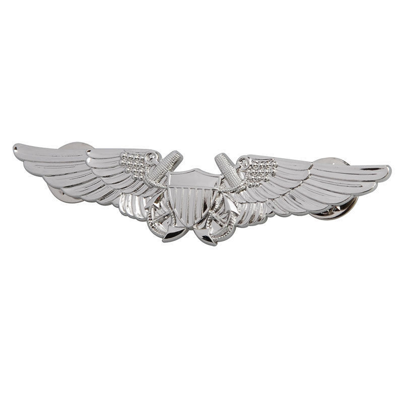 US USMC Aviation Officer Pilot Silver Wing Badge Pin Military Badge