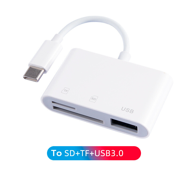 USB-C to SD Card Reader, 3-in-1 Hub Converter, Micro TF SD Memory Type-C Adapter