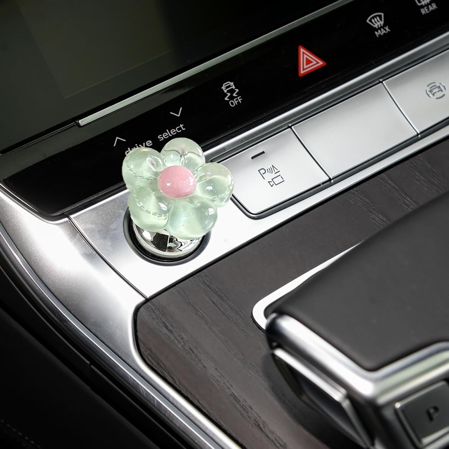 Push to Start Button Cover，Engine Start/Stop Resin Flower Starter Cover (For Dec