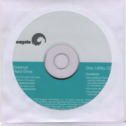 Seagate Extermal Hard Drive Disc Utility Software Install CD-ROM (2006)