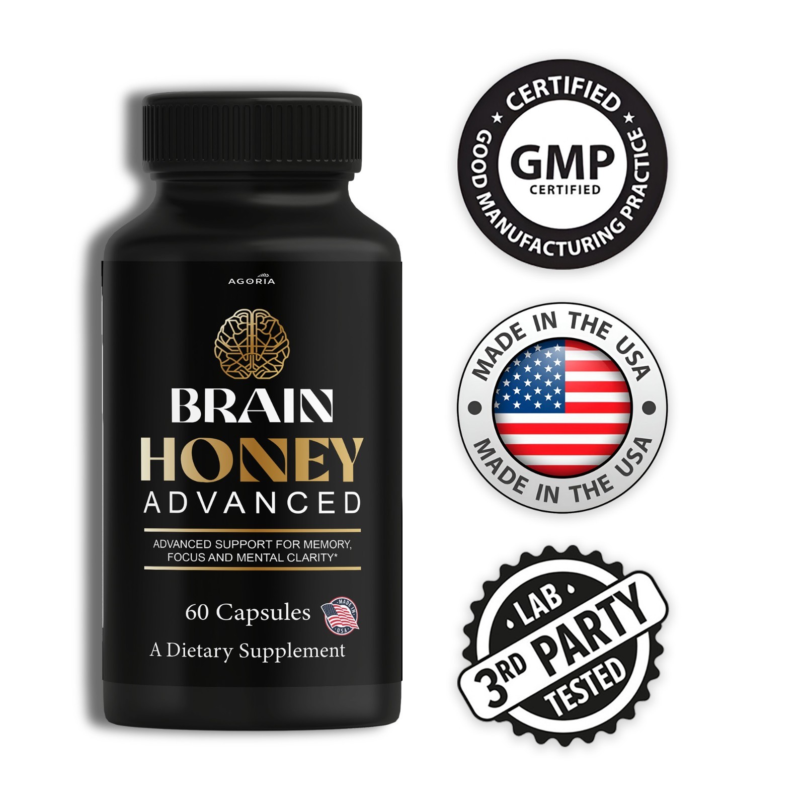 ( 6 Pack) Brain Honey Advanced Support Vitamin Supplement BrainHoney Capsules
