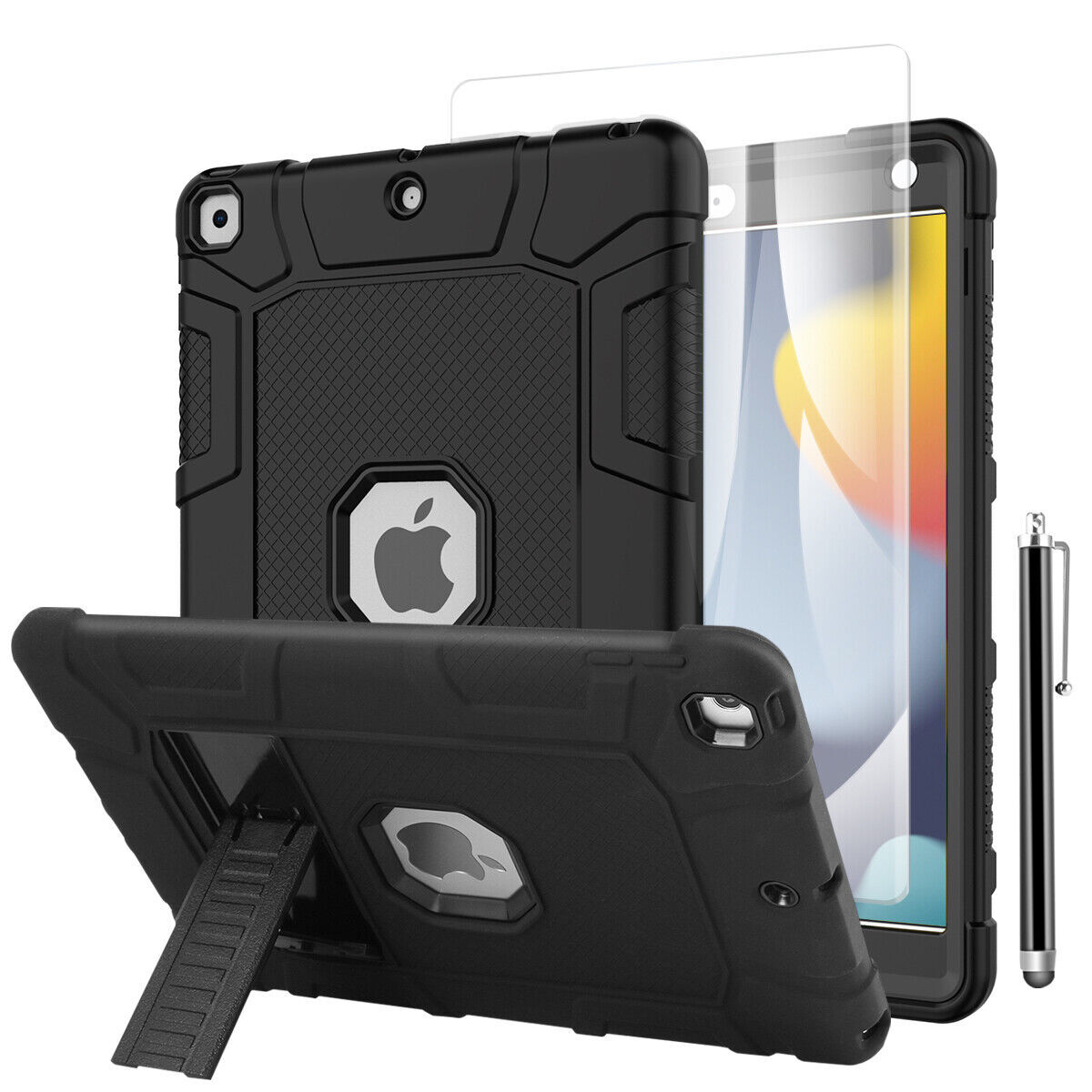 Case For iPad 9th Generation Heavy Duty Shockproof Rugged Cover+Screen Protector