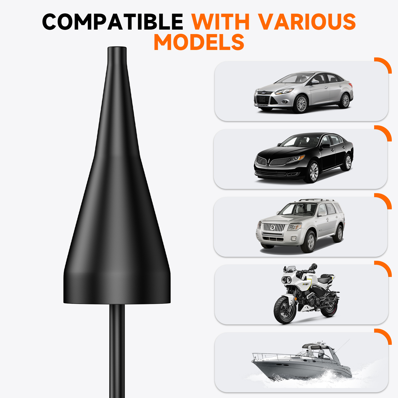 Car Cap Plug Kit EVAP Smoke Machine Intake Boot Cone Adapter for Leak Locator