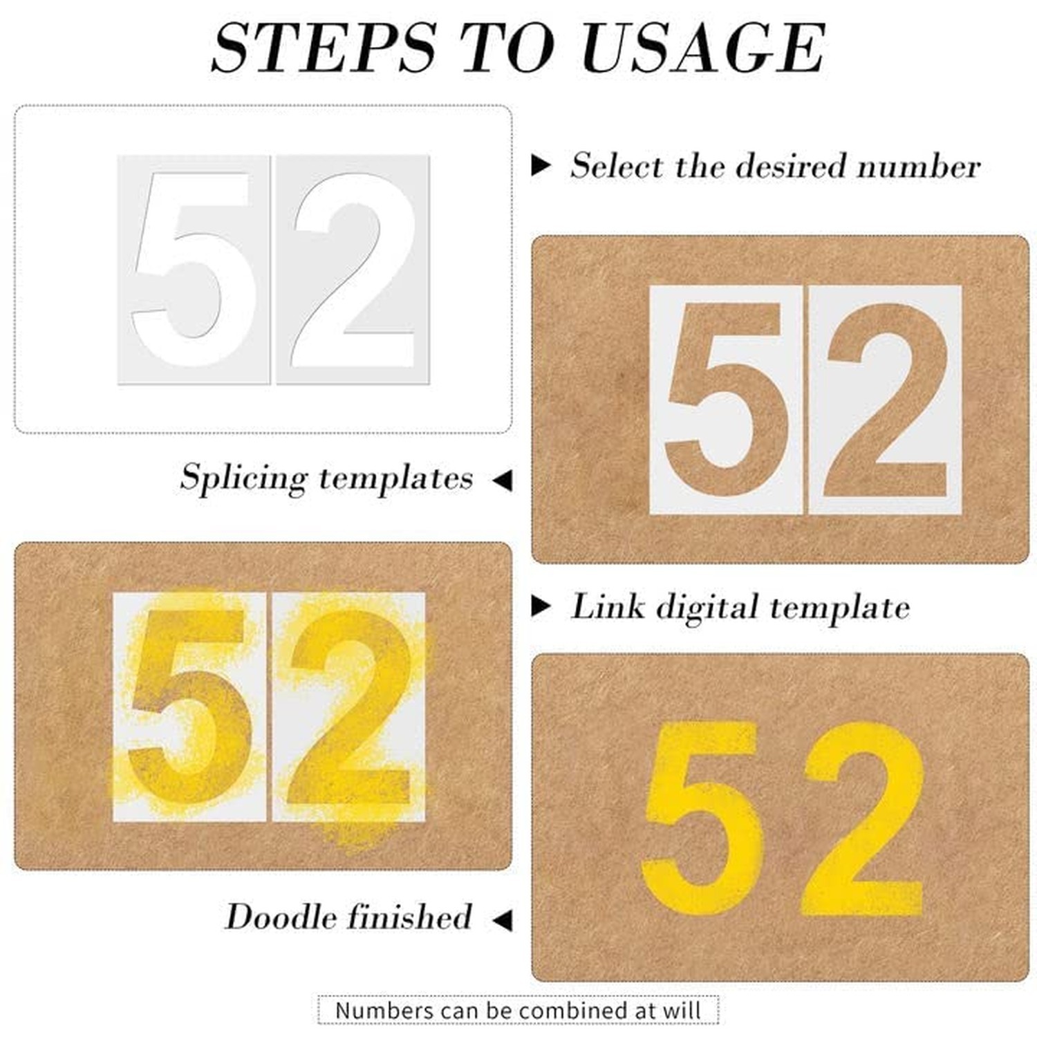12 Inch Large Number Stencils Set Reusable Plastic Large Size Number Stencils...
