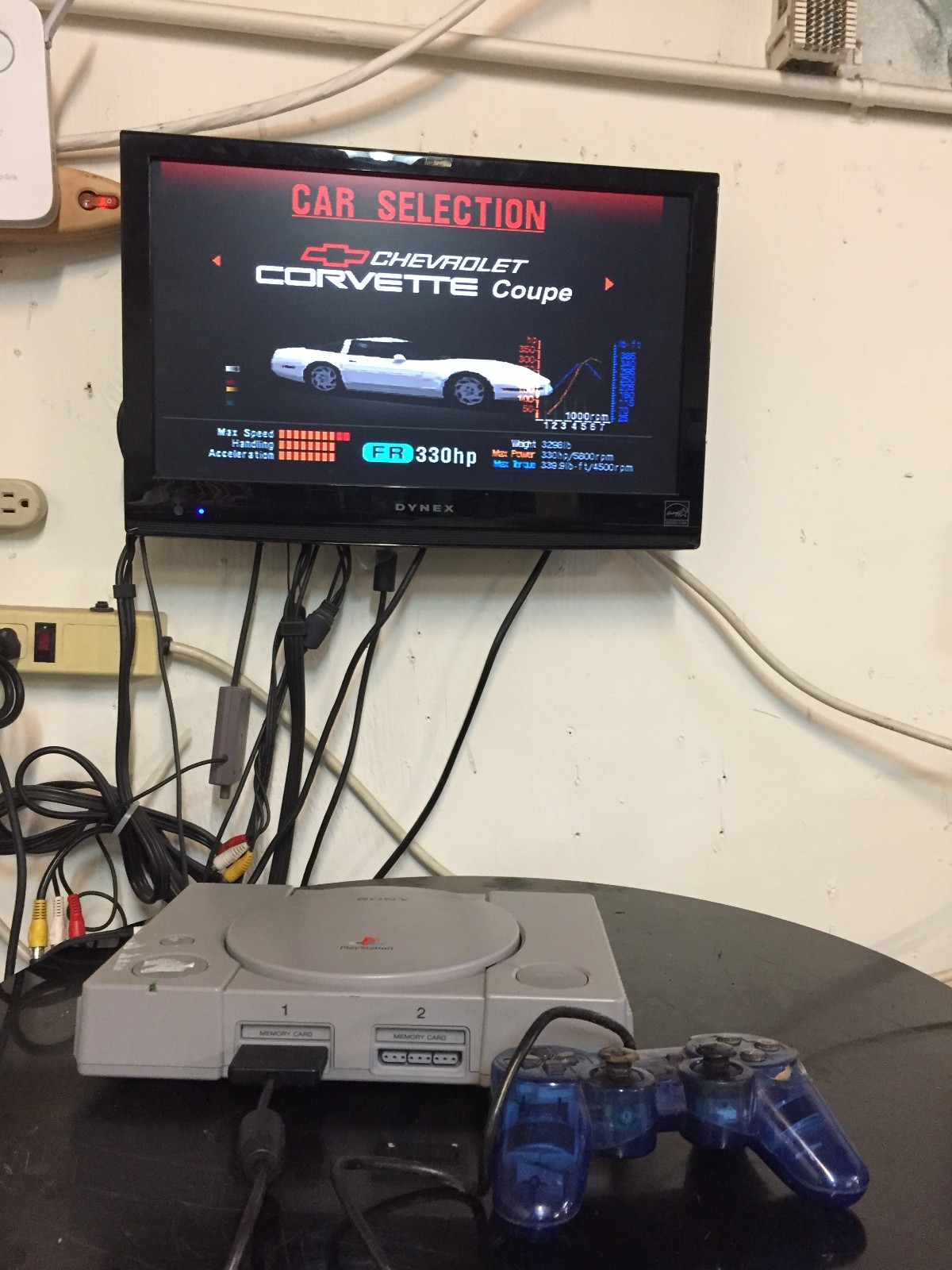 Sony PlayStation 1 PS1 Console SCPH-7501 Blue DualShock Controller 11 Games Read