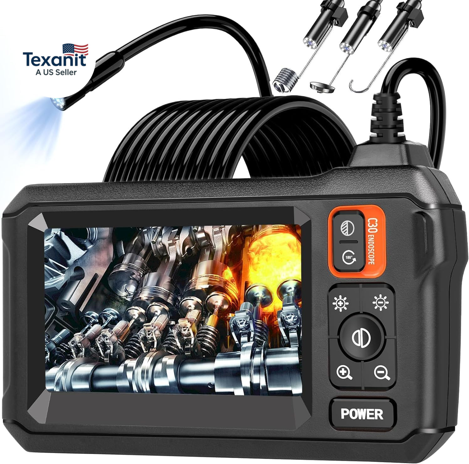 Endoscope Camera with Light, 1080P HD Borescope, IP67 Waterproof Snake Camera –