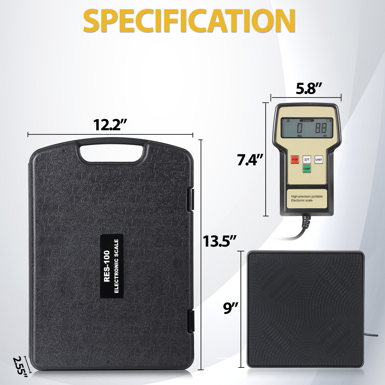 Refrigerant Scale Charging Digital Electronic Weight Scale with Case HVAC 220 lb
