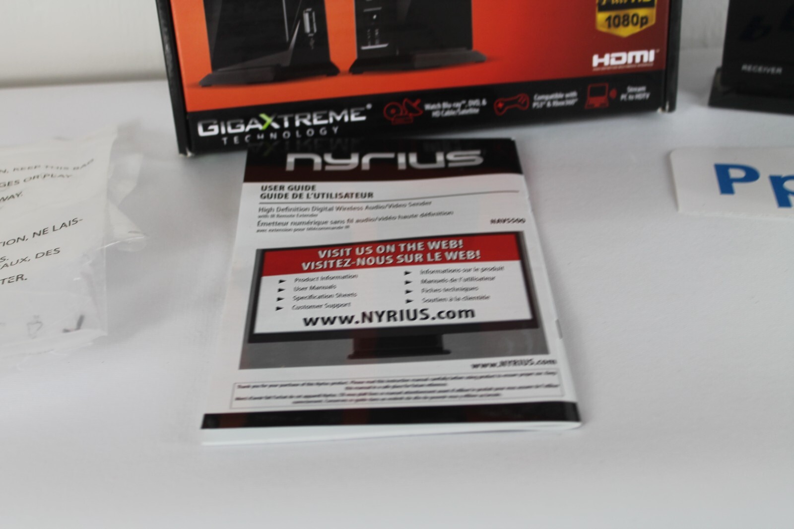 Nyrius NAVS500 Digital Wireless Ir Cabel Transmitter & Receiver *No Adapter*