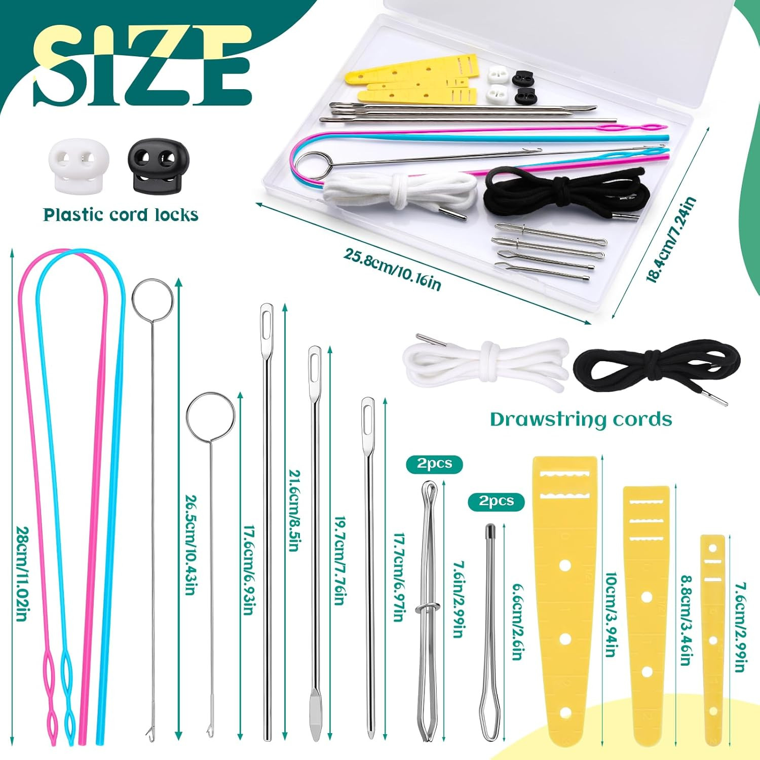 14 Pieces Bodkin Threader Drawstring Threader Set Drawstring Replacement Tools