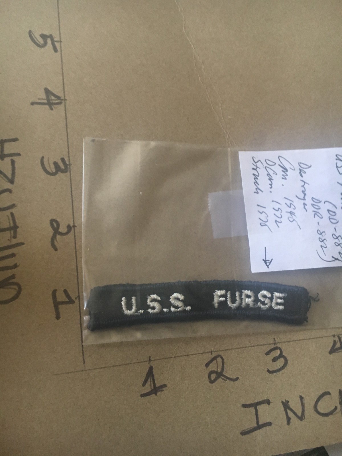 US NAVY SHOULDER STRIP TAB *** rocker *** Patch USS Furse