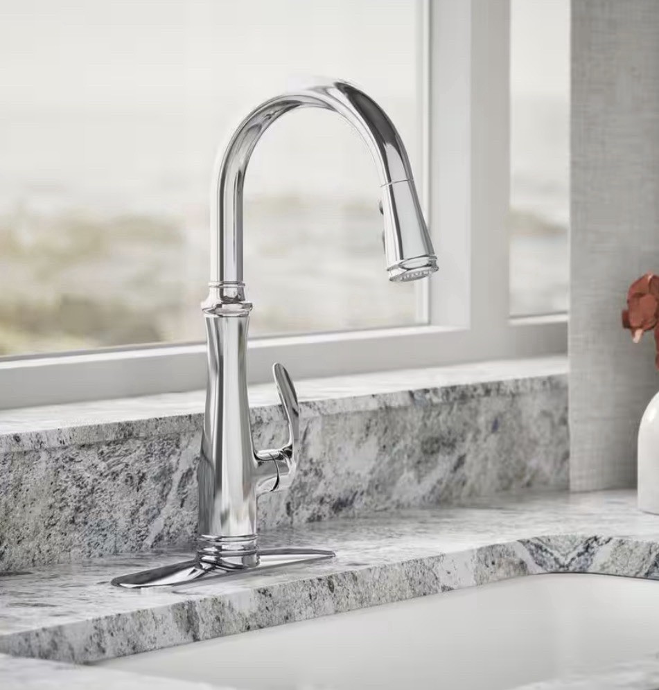 Kohler Bellera 560-CP Pull-Down Single-Handle Lever High Arc Faucet Pol Chrome
