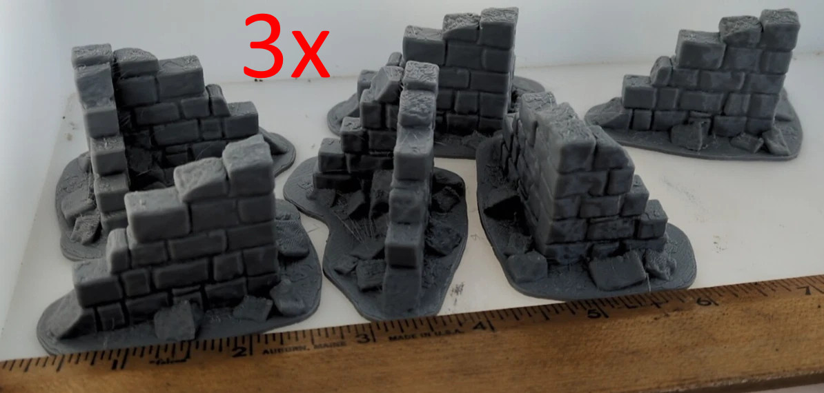 18 ruined corner walls 28mm terrain FAST SHIP|Alternate Wargaming Miniature