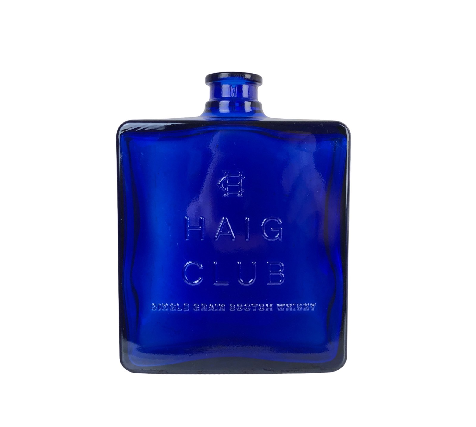 Haig Club HC Cobalt Blue Art Glass Empty Single Grain Scotch Whisky Bottle 750ML