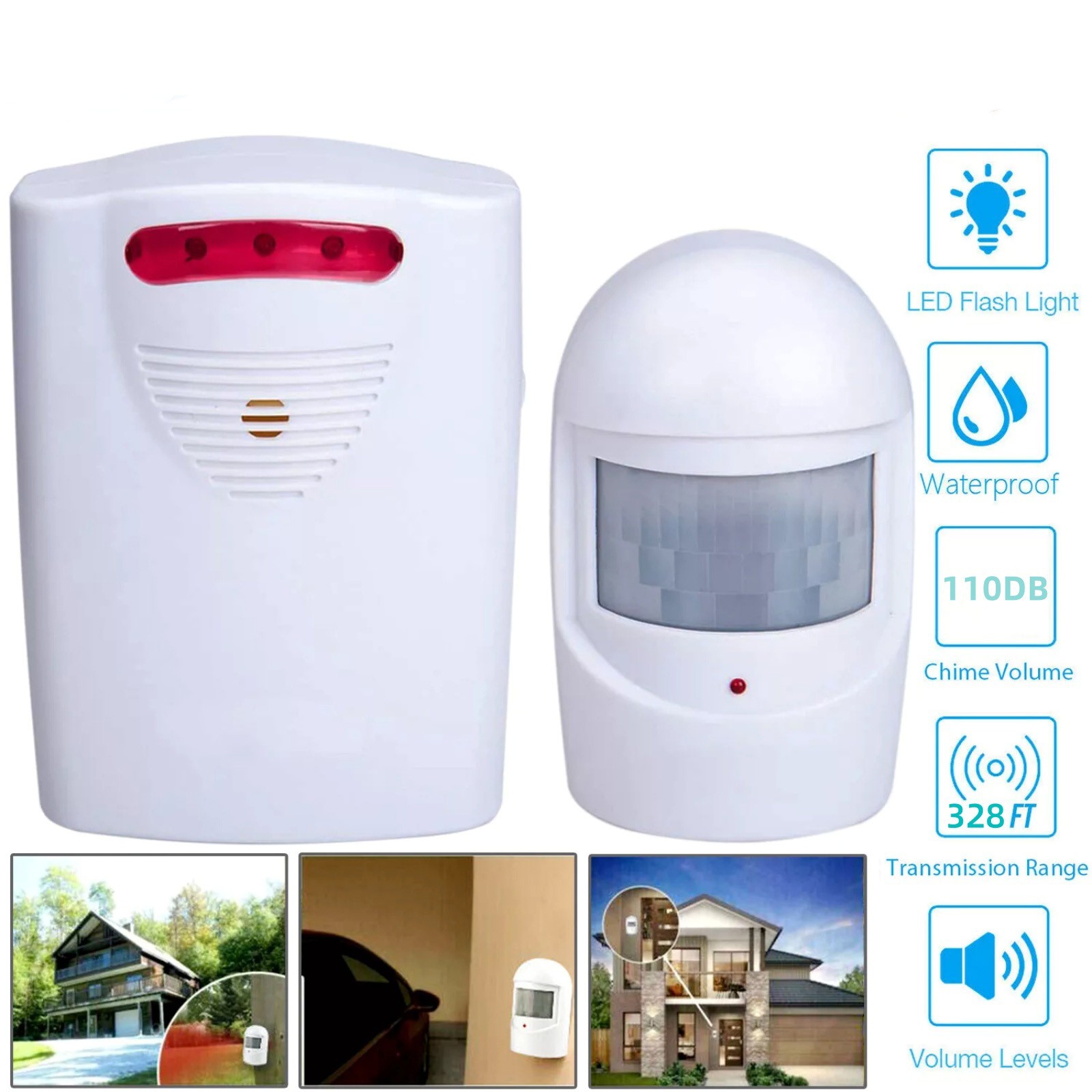 New 10ft-23ft Infrared Motion Sensor Home Garage Alert Security System