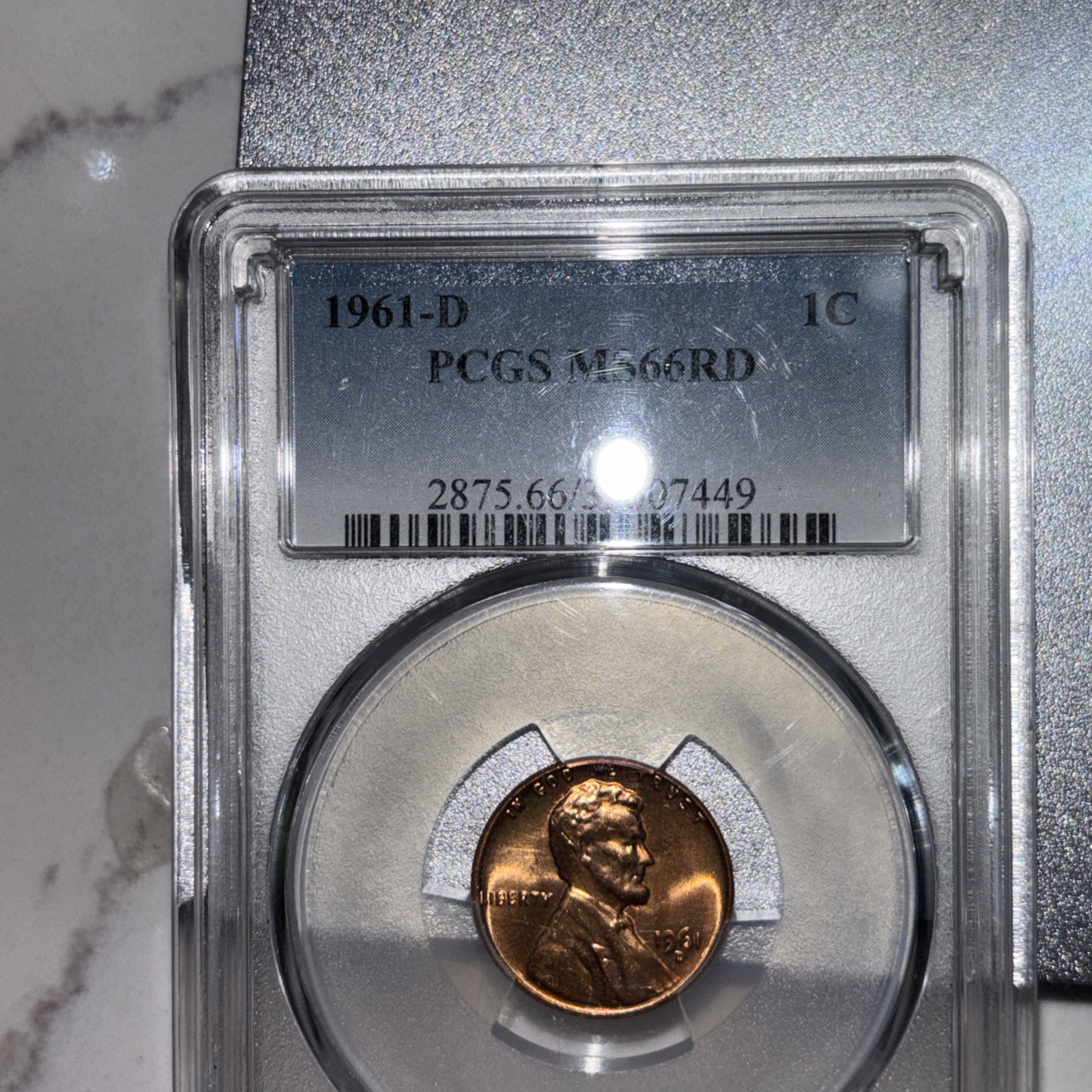 1961-D Lincoln Cent PCGS MS66RD