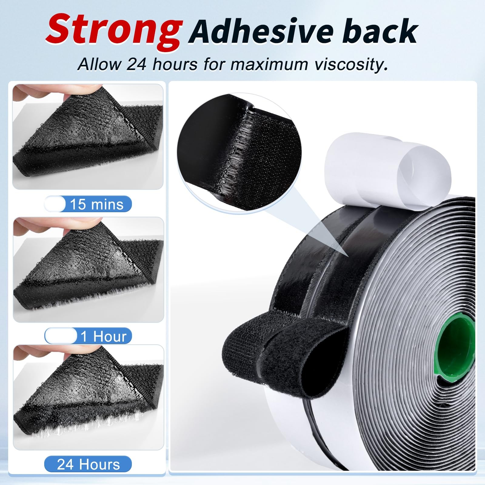1 Inch x 27Ft Hook and Loop Strips with Adhesive, Double Sided Self Adhesive,...