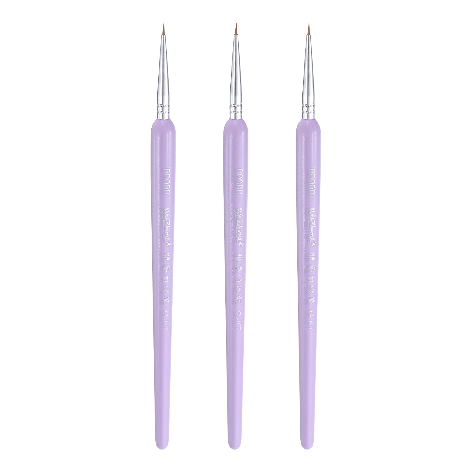 3pcs Detail Paint Brushes 5mm Nylon Miniature Painting Brush(00000#), Purple