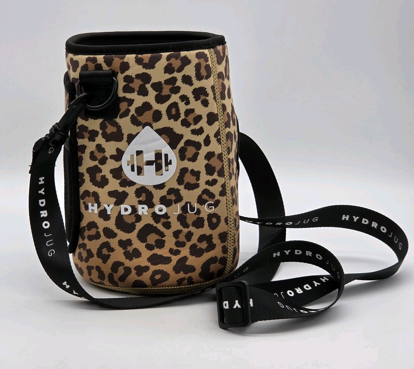 HydroJug Leopard Print Neoprene Insulating Sleeve Cover Crossbody Strap