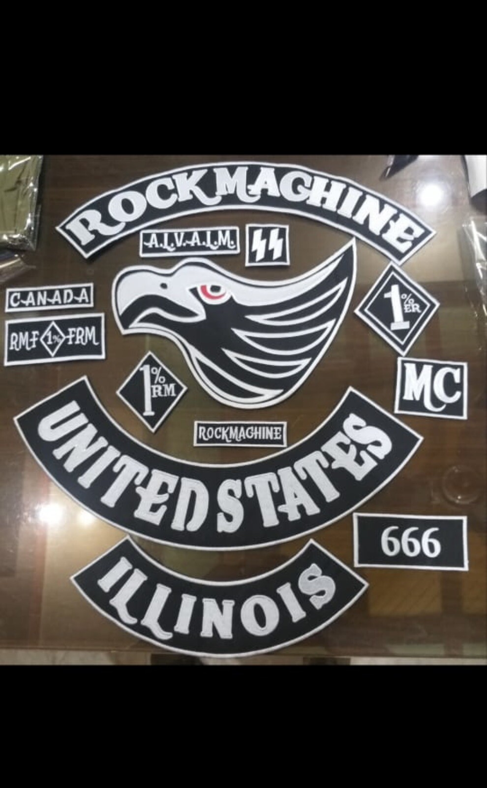 “ROCK MACHINE” PATCH FOR BIKES AND JACKETS LARGE SIZE