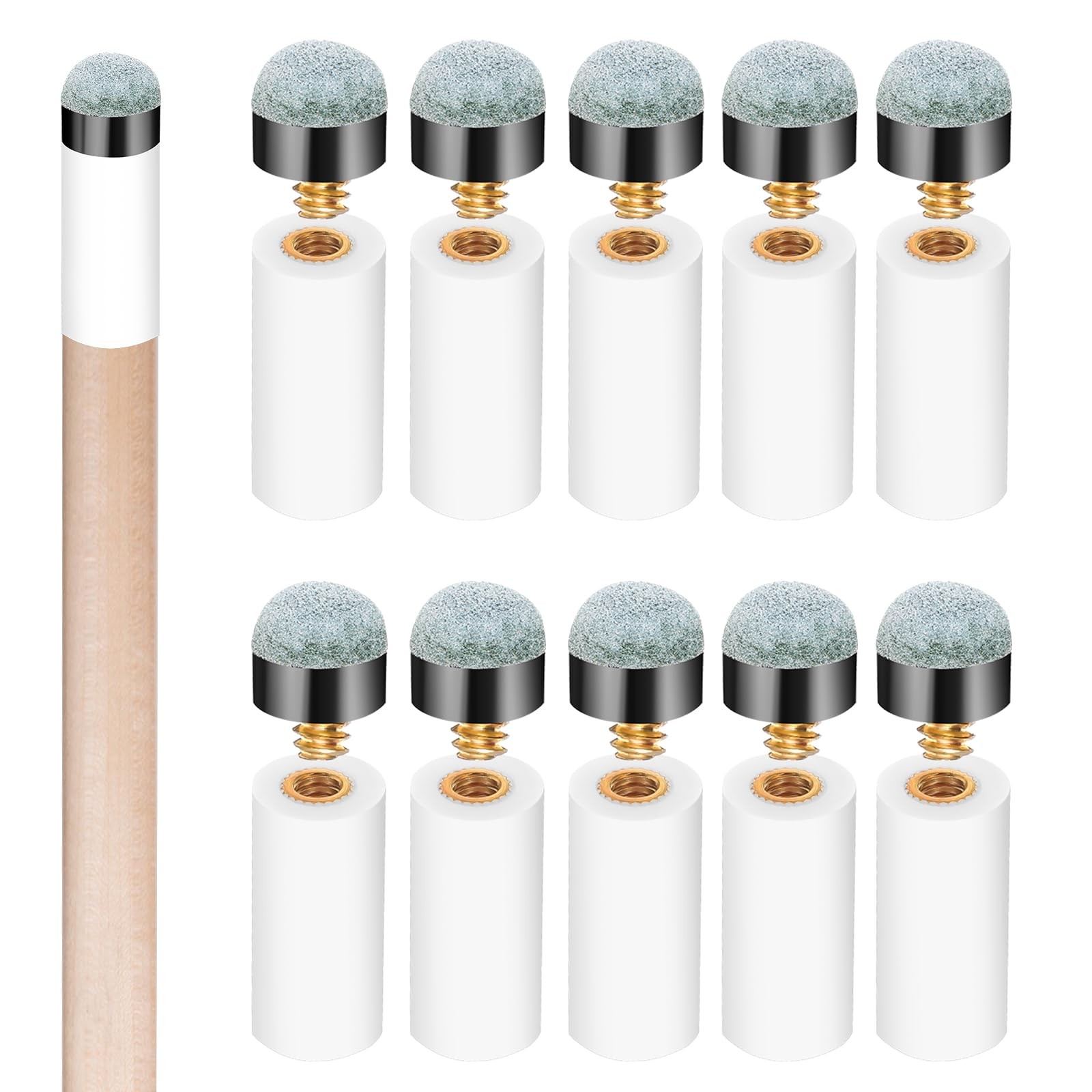 Billiard Cue Tips Replacement Kit with Ferrules Screw On Tips