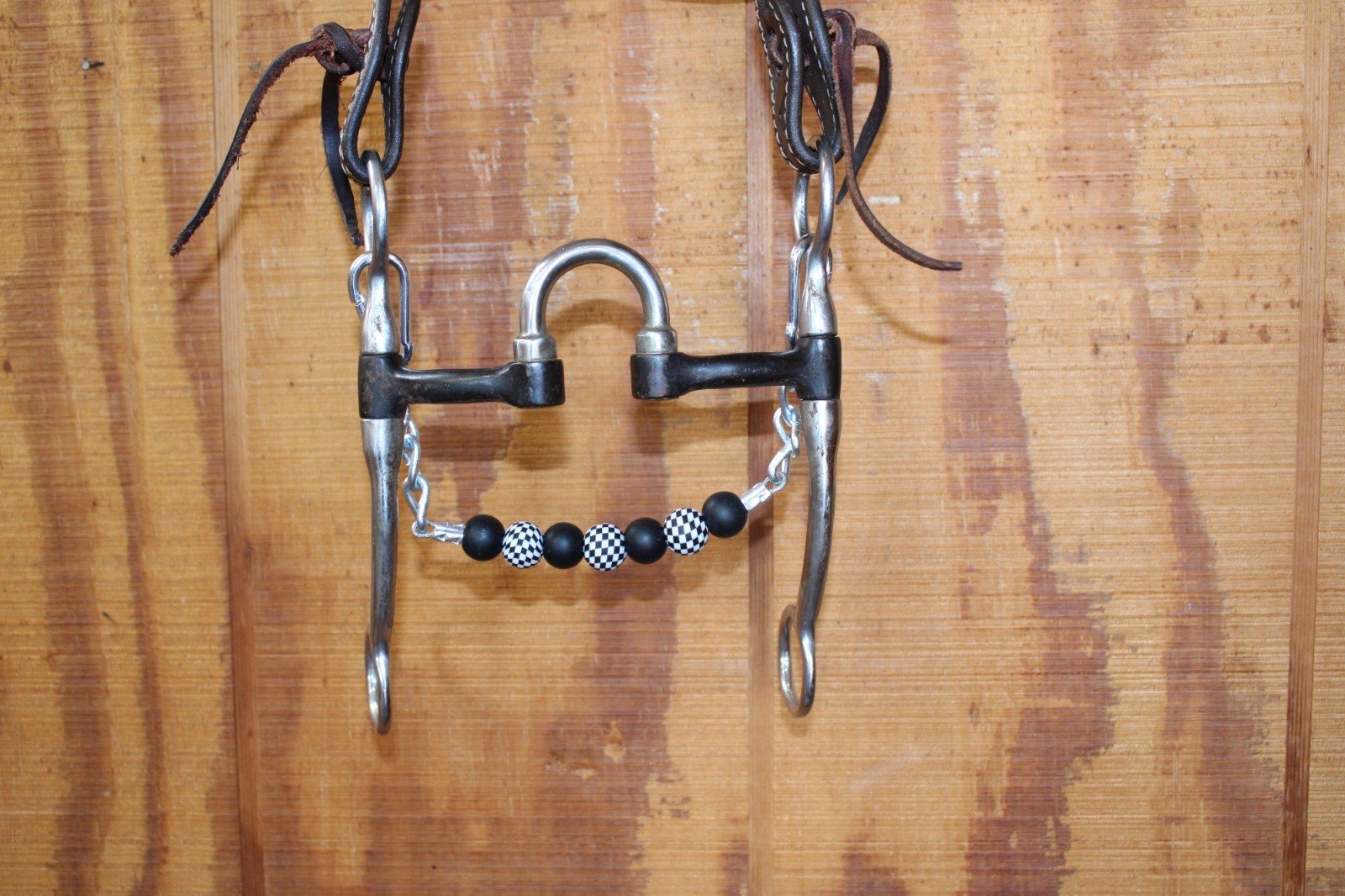 Silicone Beaded Curb Chain Black & Checkered