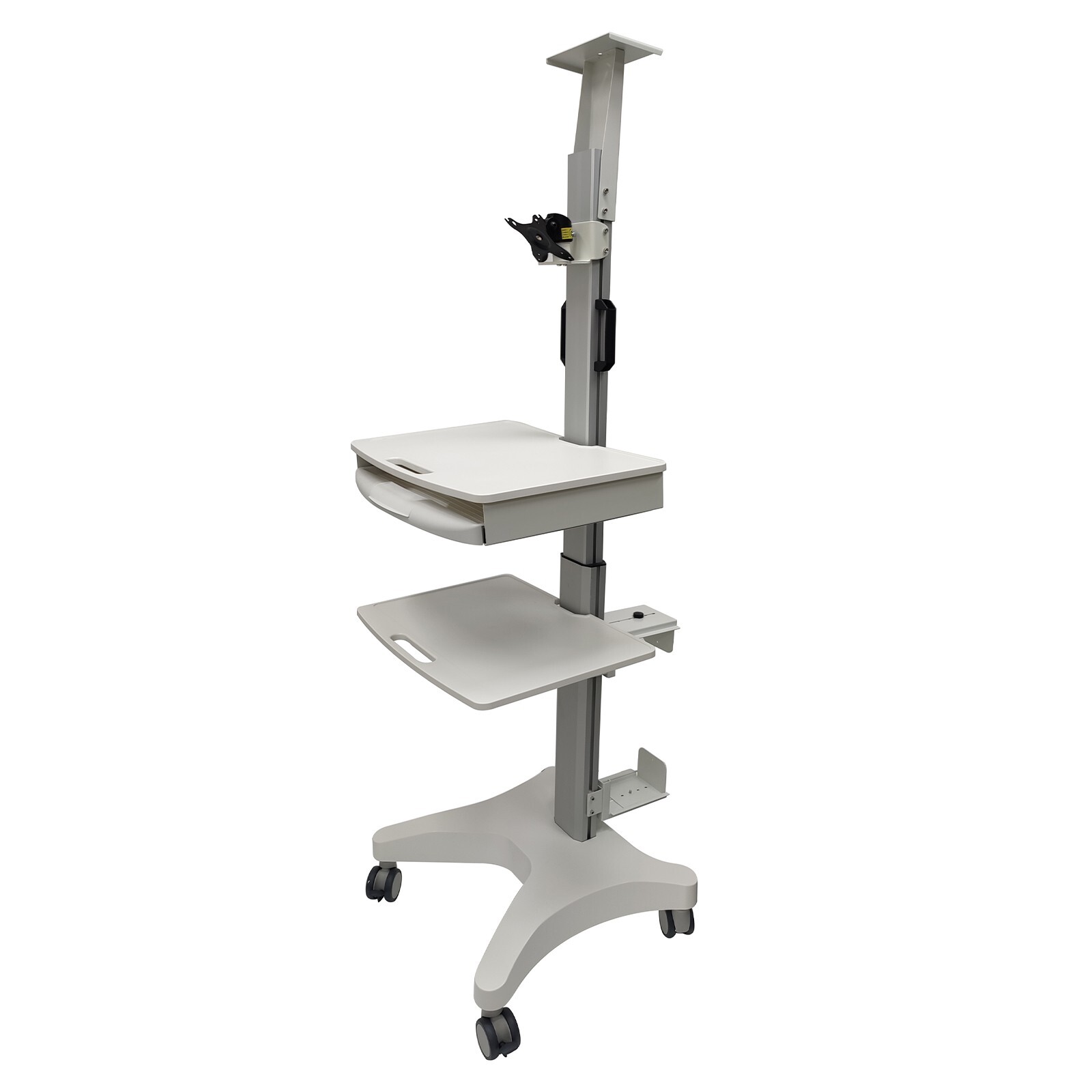 Floor Stand Movable Workbench Computer Cart Mobile Workstation Monitors Support