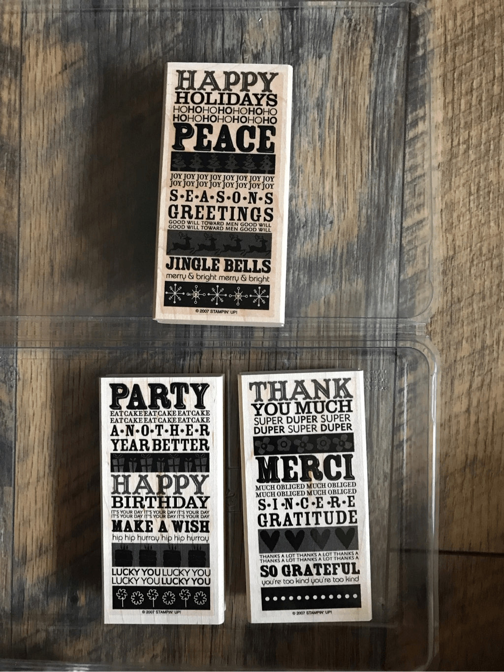 Stampin’ Up! Block Party set of 3 rubber stamps mounted card making birthday