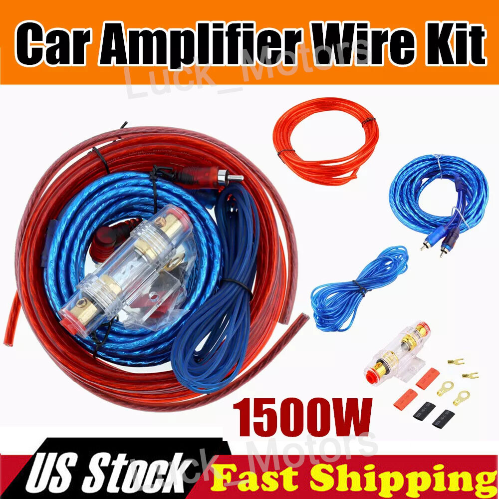 1500W Car Amp Audio Amplifier Install Wiring Kit AMP RCA Cable Tool Wire Fuse