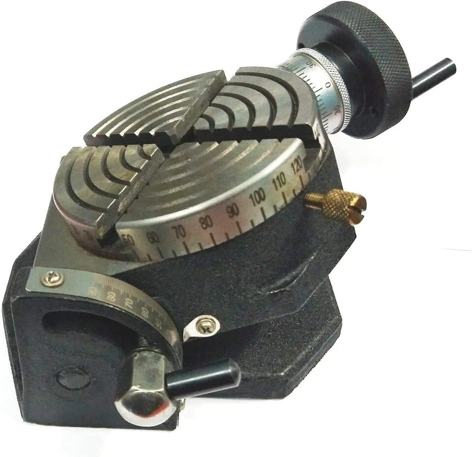 4" 100MM Tilting Rotary Table With 4" Round Vice & T-Nut