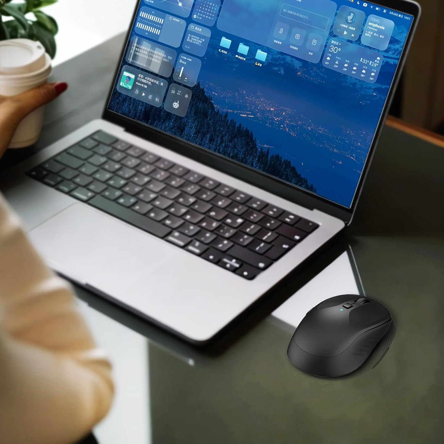 Wireless Computer Mouse - Full-Size 2.4G USB Receiver Mouse, 6 Buttons with B...