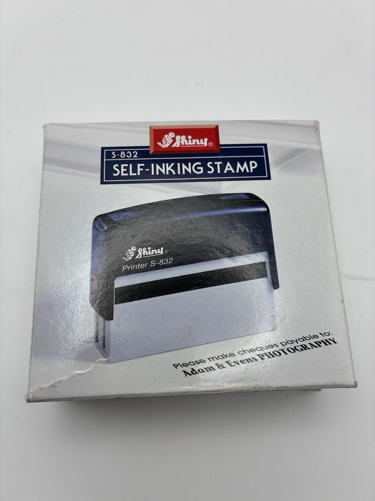 Shiny S-832 Self Inking Stamp Blank Boxes New Old Stock