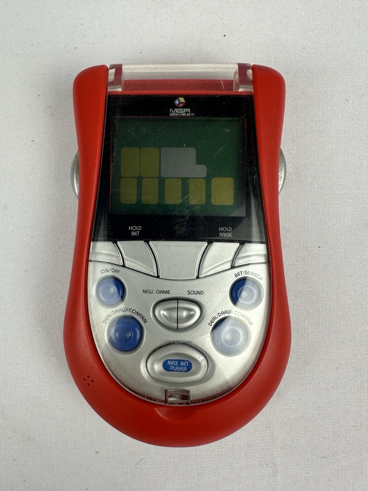 MGA Texas Hold Em Poker 5 Card Draw Casino 7 Stud HANDHELD Electronic VIDEO GAME