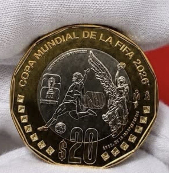 2026 FIFA WORD CUP MEXICO 20 PESOS  BI-METAL  ÁNGEL DE LA INDEPENDENCIA. ONE PC