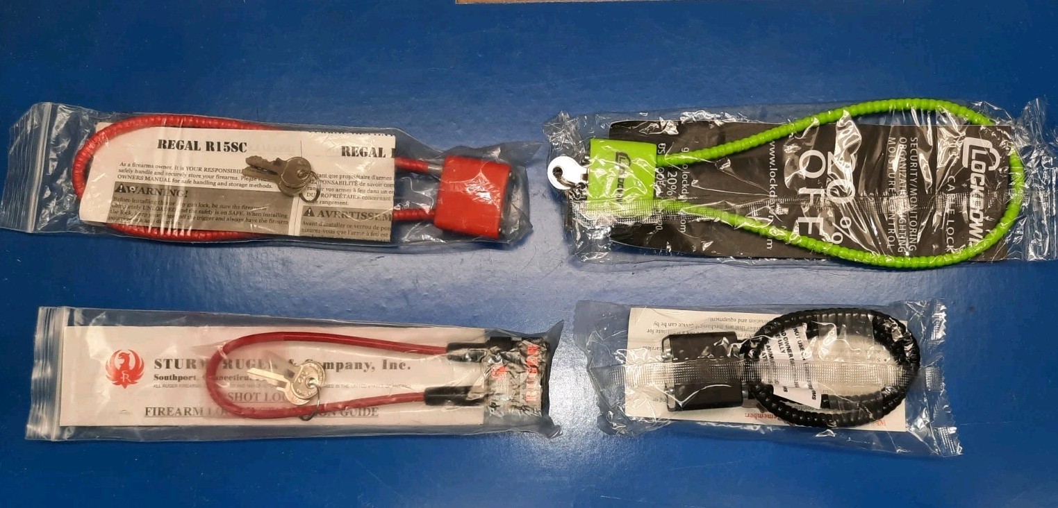 Lot Of 4 Firearm / Bicycle Locking Cables Ruger, Regal, Lockdown