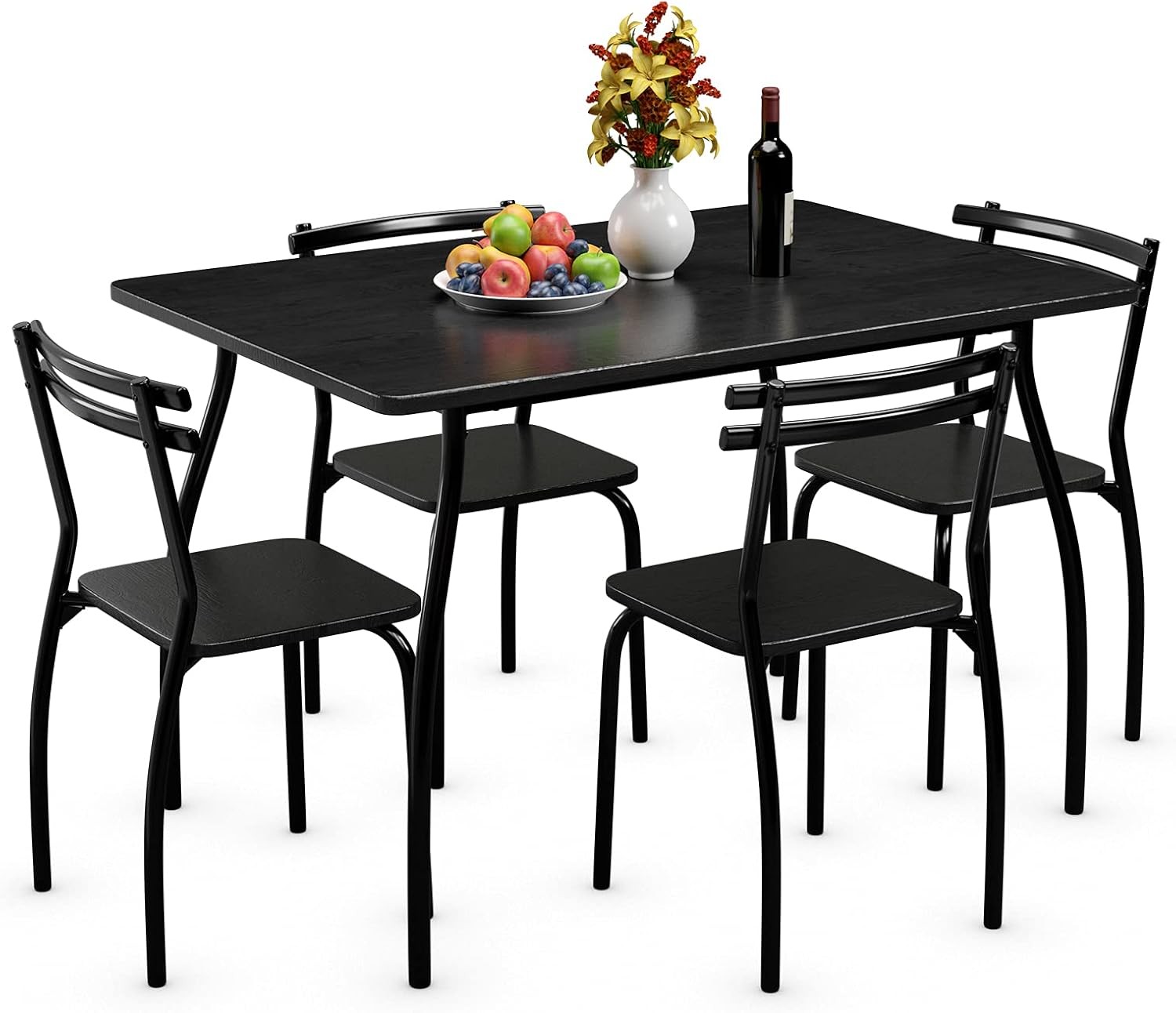 5-Piece Dining Set Table and 4 Chairs Home Kitchen Room Breakfast Furniture