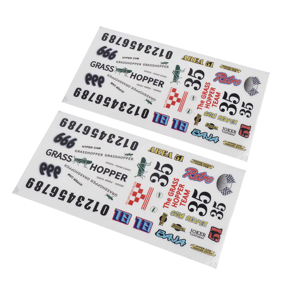 RC Car Stickers Decal Set for Tamiya Grasshopper 1:10 RC Buggy Car Upgrades