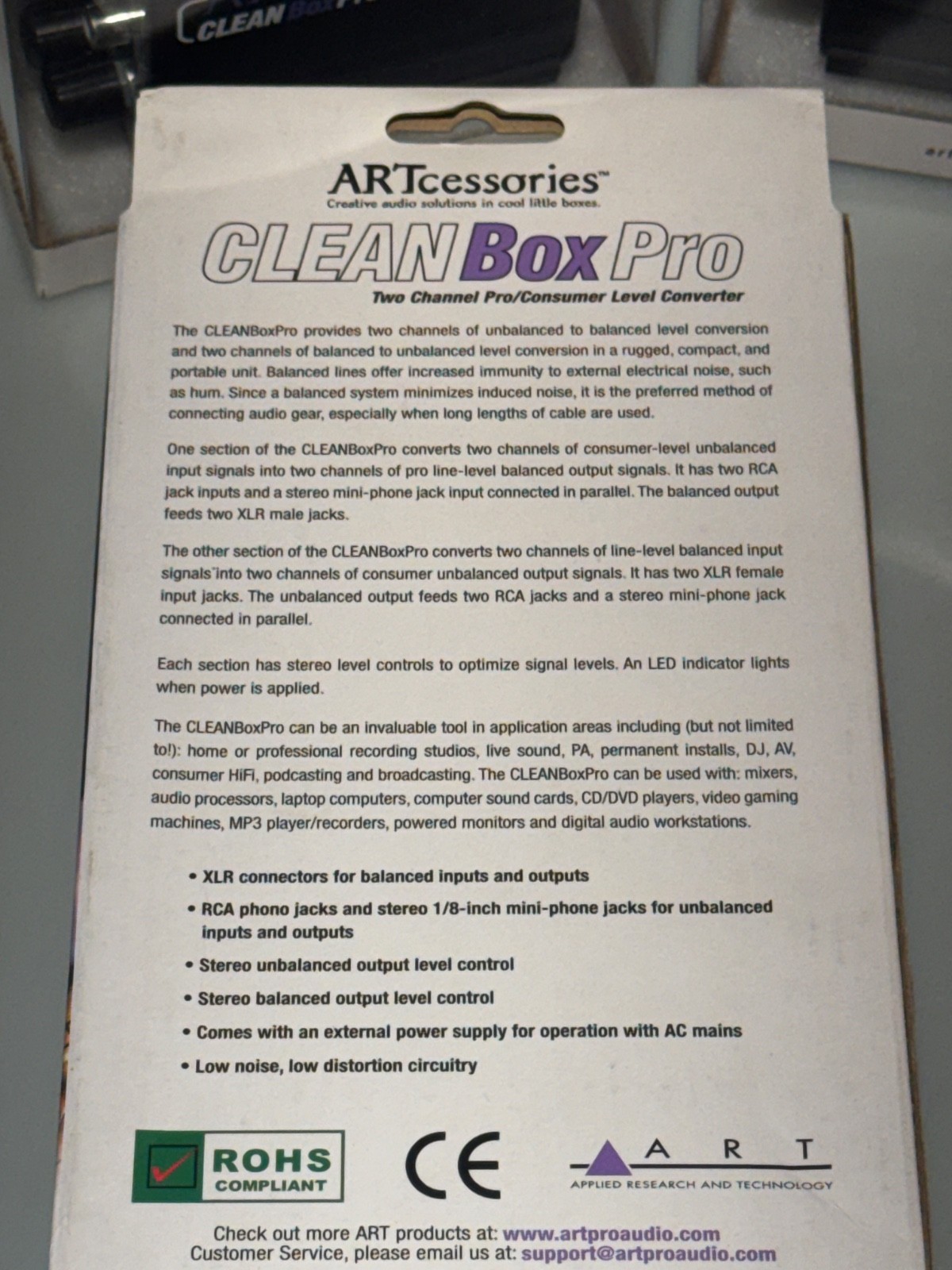 ART Clean Box Pro, Two channel Pro / Level Converter