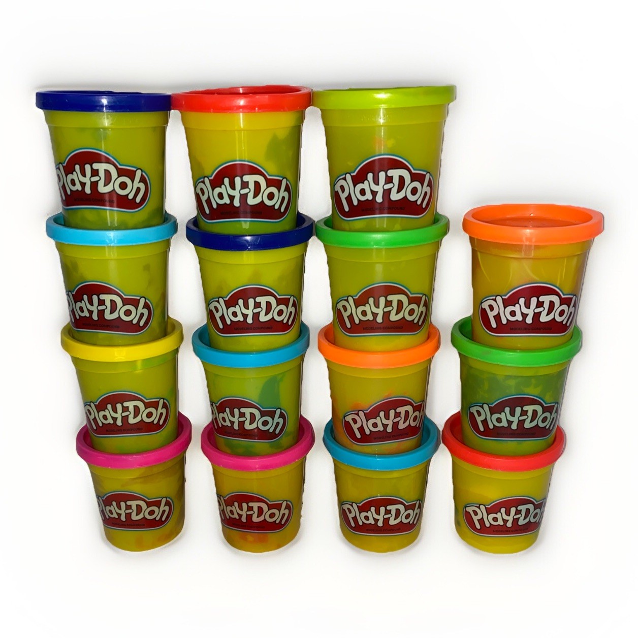 Play Doh Set Of 15 With Accessories - Used Lot None Are Dried Out.