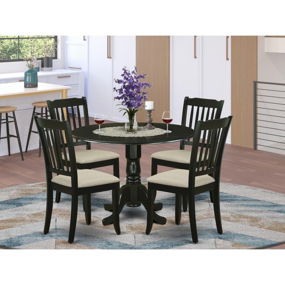 Dining Room Set Black, DLDA5-BLK-C