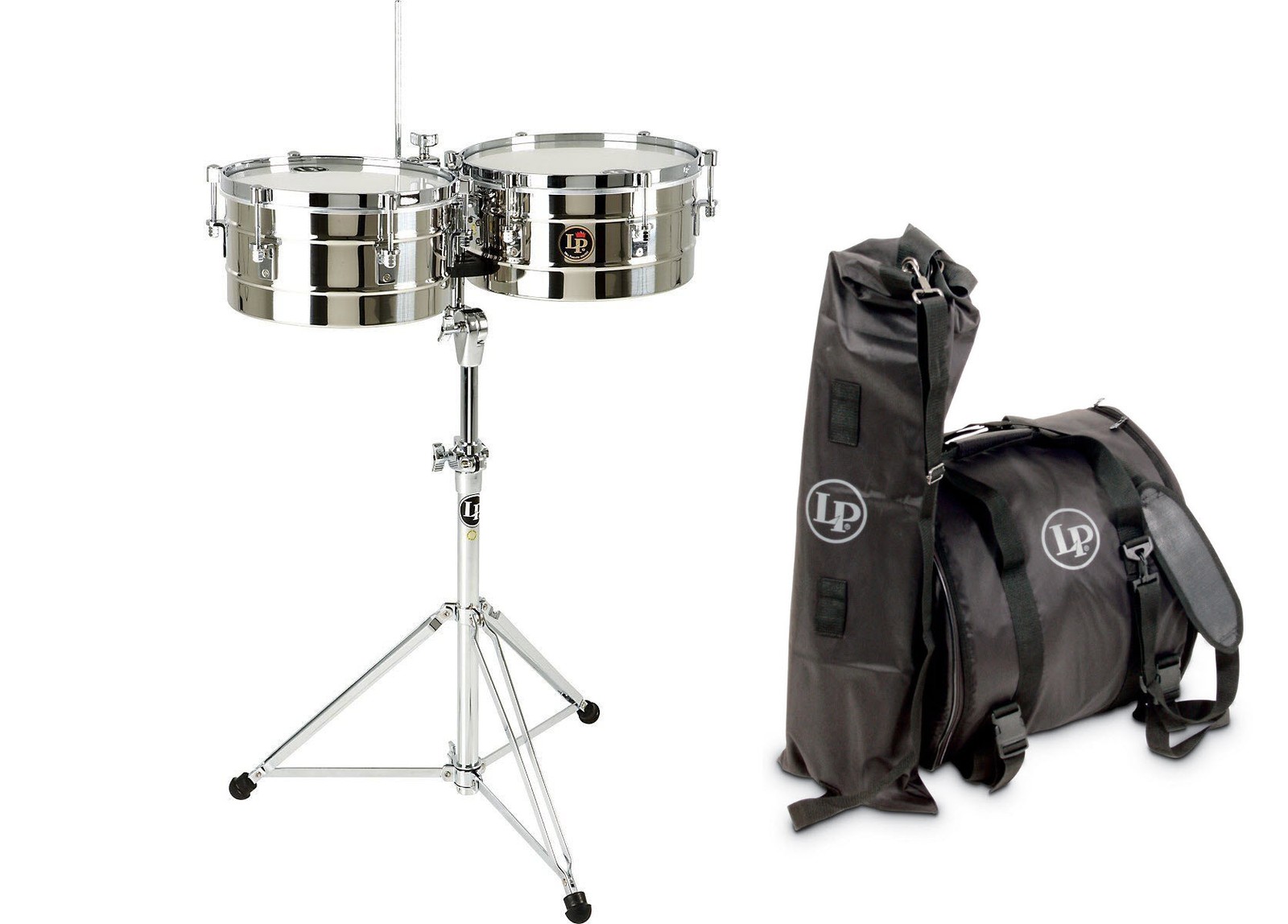 LP 12" & 13" Tito Puente Timbales - Stainless Steel + LP Drum Bag