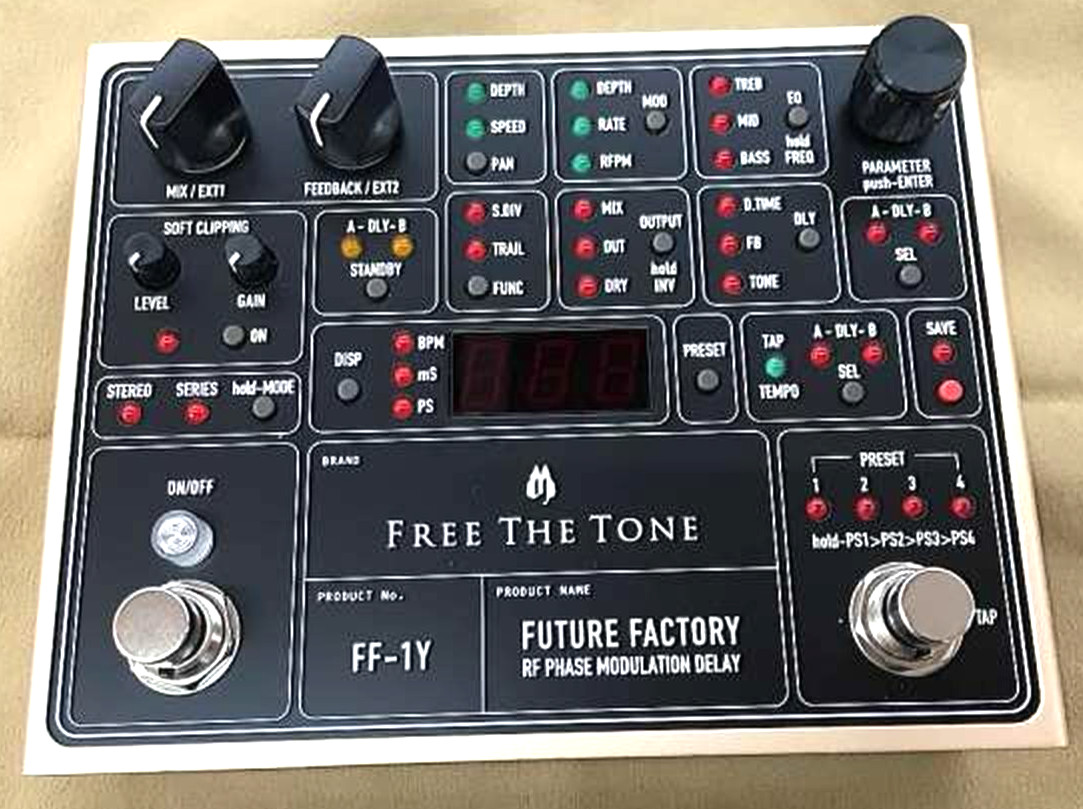 FREE THE TONE Future Factory RF Phase Modulation Delay Guitar Multi Pedal FF-1Y