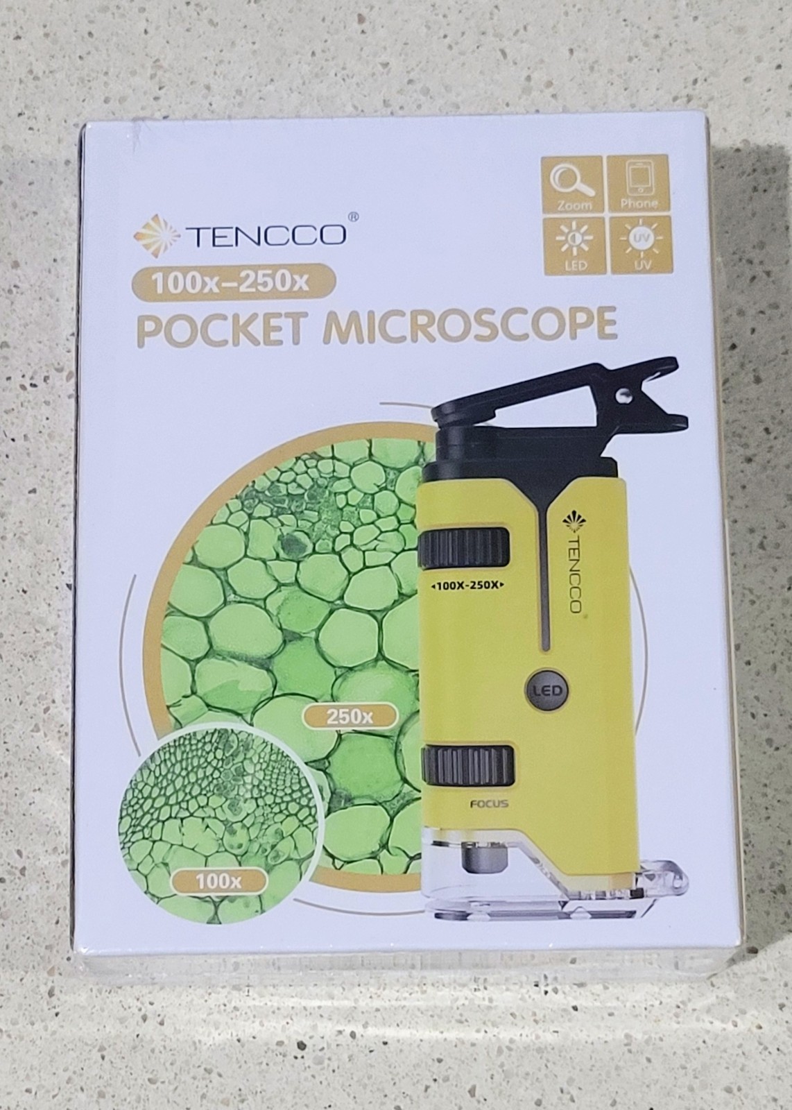 Brand New Pocket Microscope 100x-250x LED UV Light Portable 📌📌📌