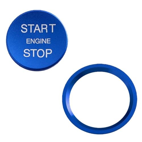 Car Engine Button Cover, Car One-Button Start Stop Push Button Decoration Blue