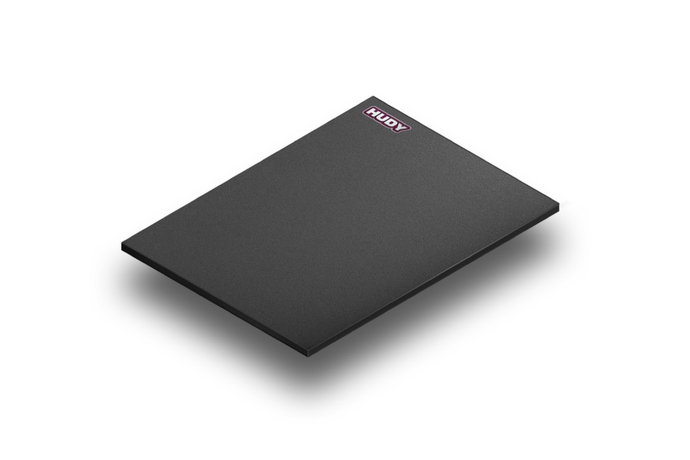 Hudy 108303 - Flat Lightweight Set-Up Board 1/10 & 1/12 On-Road, Dark Gray