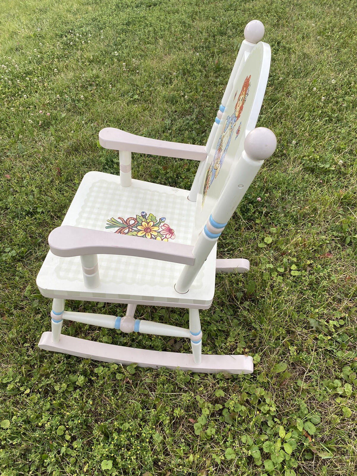 Guidecraft Girl's Raggedy Anne Pink Blue Rocker Wood Rocking Chair