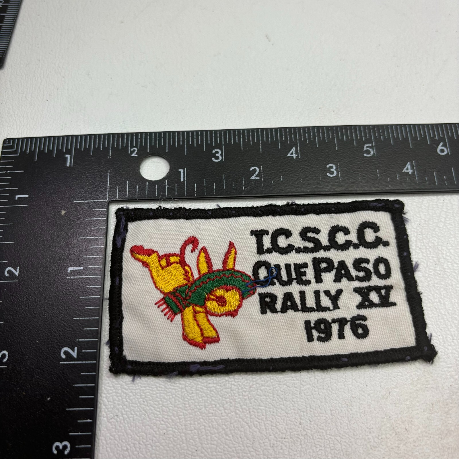 Vtg TCSCC Sports Car Club ? QUE PASO RALLY XV 1976 Patch (Car Racing) 403
