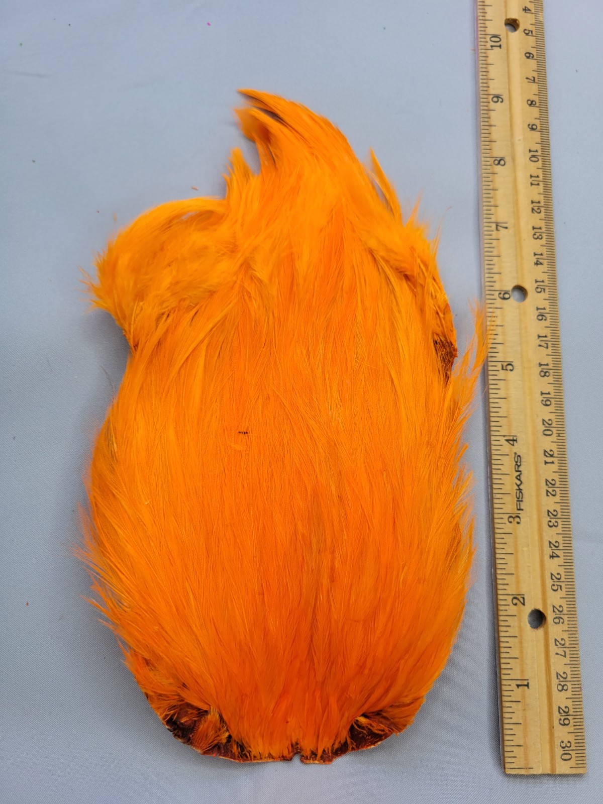 Lot 161,  Top Quality  HOT ORANGE  India Rooster Streamer Neck Cape Feathers